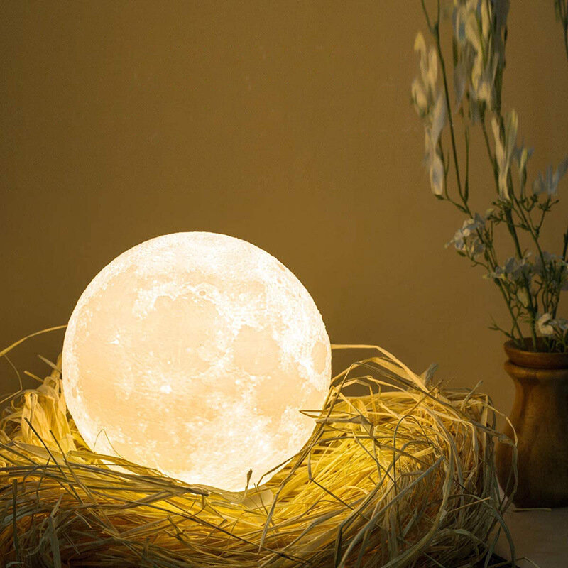 2021โคมไฟดวงจันทร์3D พิมพ์ Light ควบคุมสีขาวโคมไฟ LED แสงดวงจันทร์ของขวัญ Home Decor ของขวัญดวงจันทร์ของเล...