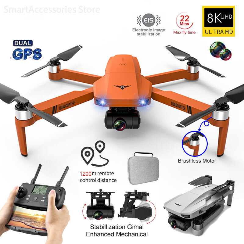 2021New KF102 Drone 6K HD Camera 8K Brushless Motor GPS 1200m Image Transmission   Foldable Quadcopter RC Eders VE58