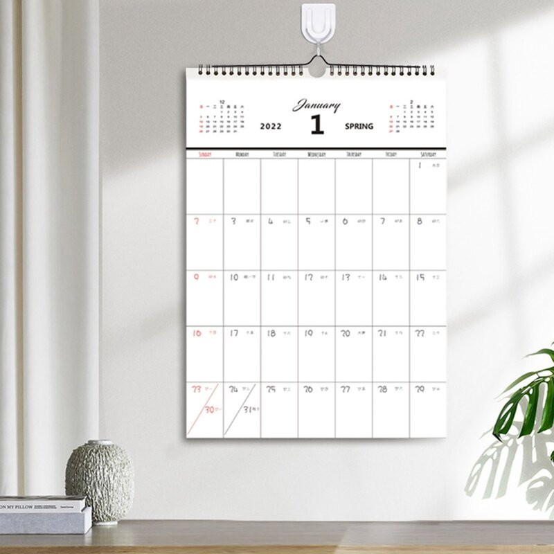 Calendario de pared artesanal, horario mensual de pared, Agenda, suministros de decoración de oficina, 2022x20,5 cm, 28,5