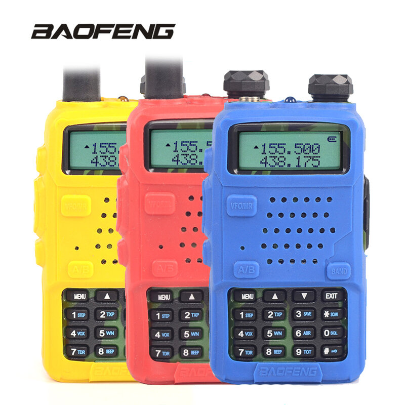 Baofeng-funda de goma para walkie-talkie, cubierta protectora UV 5R, estación de Radio CB, bolsa de silicona, antihumedad, antipolvo, para UV-5R y UV-5RA
