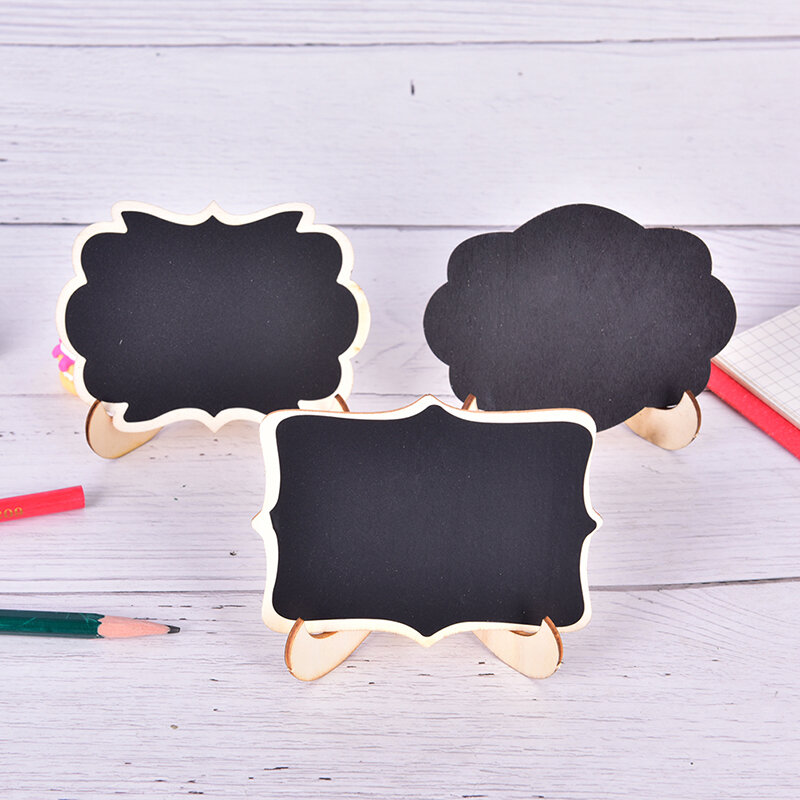 1Pcs Mini Wooden Blackboard Portable Message Board Chalkboard Stand Universal Wedding Party Table Decor Tags