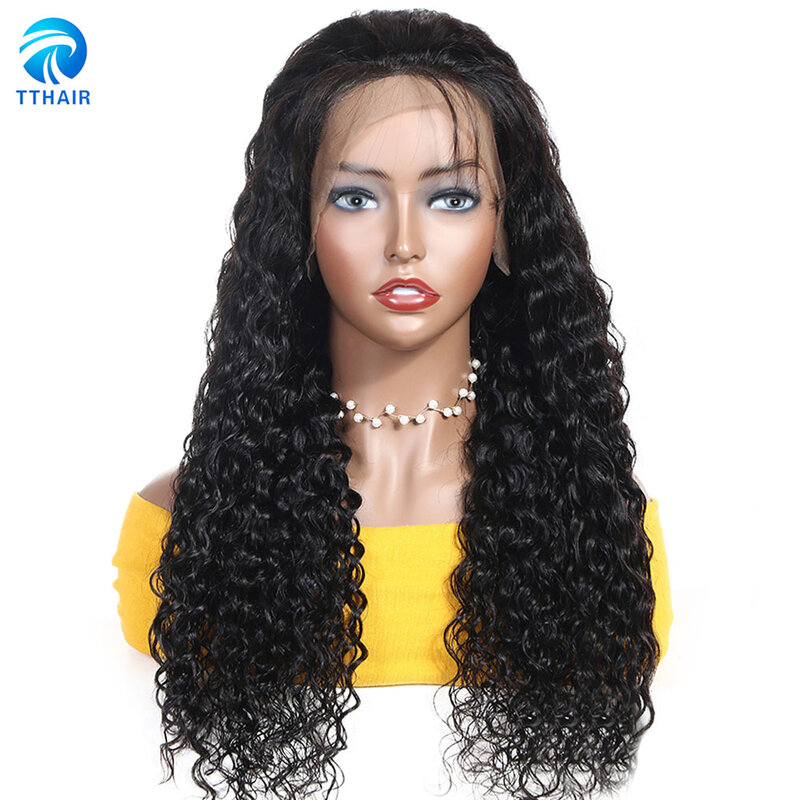 Perruque Lace Front Wig péruvienne Remy bouclée, cheveux naturels, 4x4, 13x4, 150 de densité, pour femmes africaines