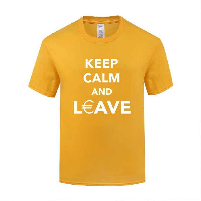 T Shirt Katun Keep Calm Referendum Uni Eropa Lucu T Shirt Lengan Pendek Musim Panas Leher-o Pria Print T Shirts Unik