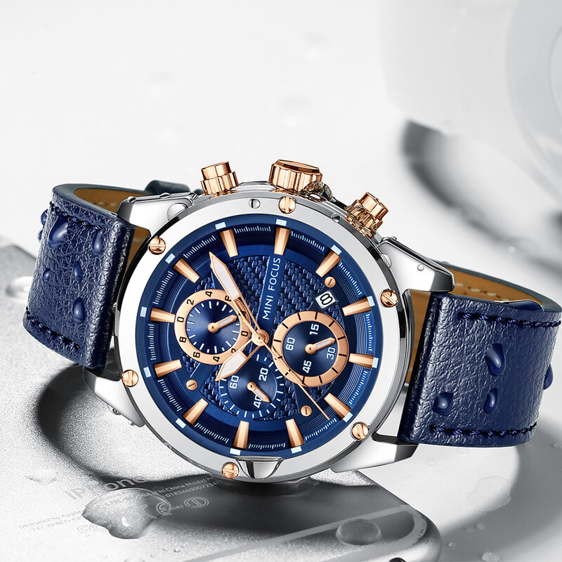 Sportowy zegarek dla mężczyzn zegarki 2020 luksusowa tarcza marki chronograf zegar data kalendarz wodoodporny wielofunkcyjny MINI FOCUS Horloges