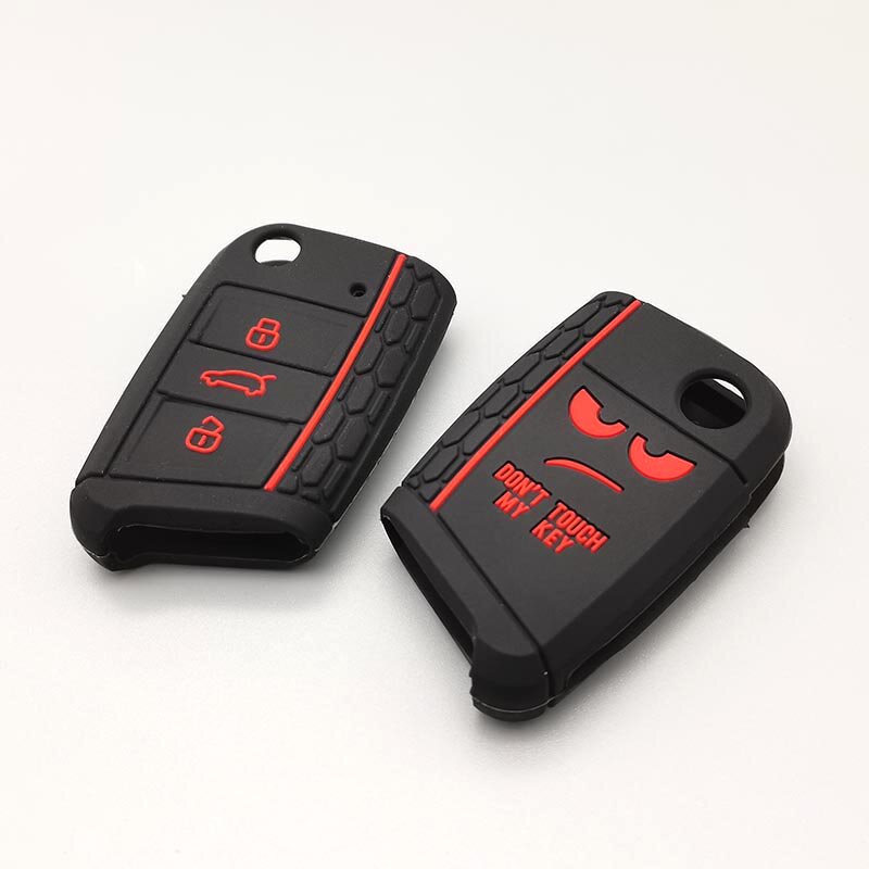 New design word Dont Touch My Key For VW Golf 7 MK7 Seat 3 Ibiza 4 Arona Ateca Skoda Octavia Car Key Cover case  protector