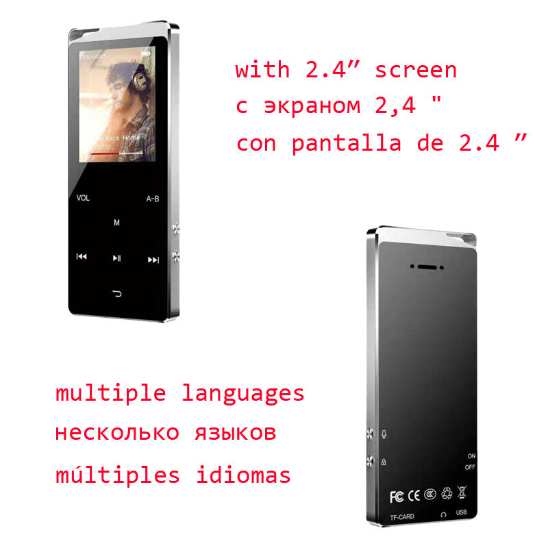 2022 nowy odtwarzacz muzyczny Bluetooth MP4 4GB 8GB 16GB klawisz dotykowy wkładka karty SD Radio FM wiele języków luksusowy metalowy odtwarzacz HiFi