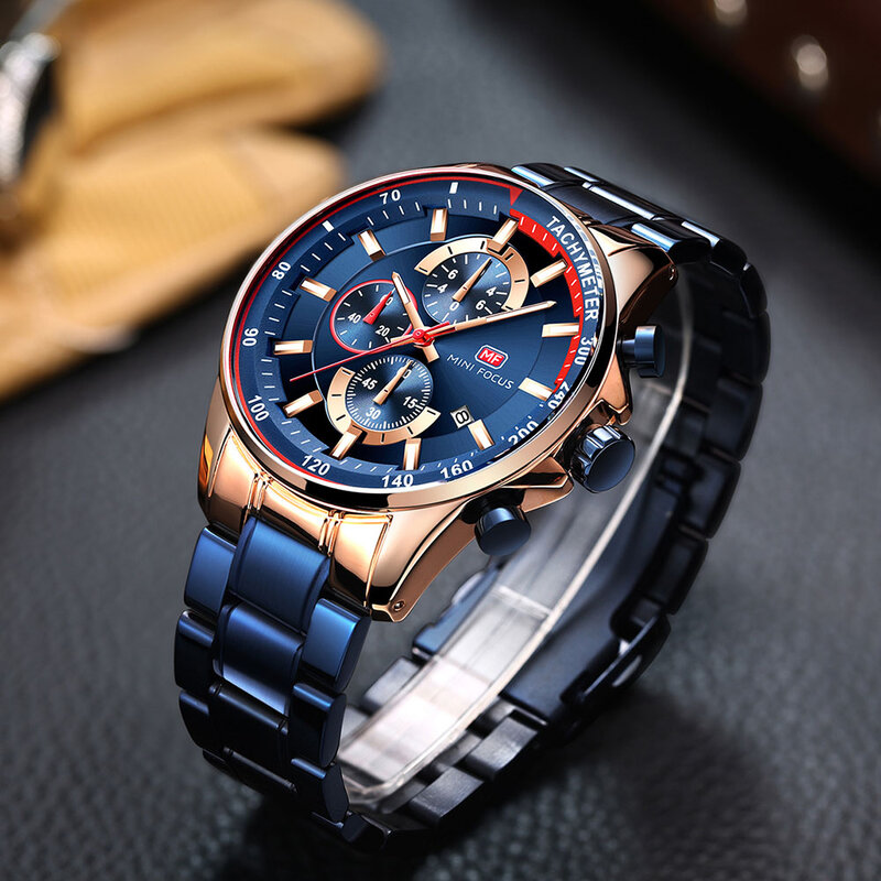 Fashion Watches Mens 2022 Quartz Chronograph Clock Sport Watch Top Brand Luxury Waterproof Calendar Big Business MINI FOCUS Male