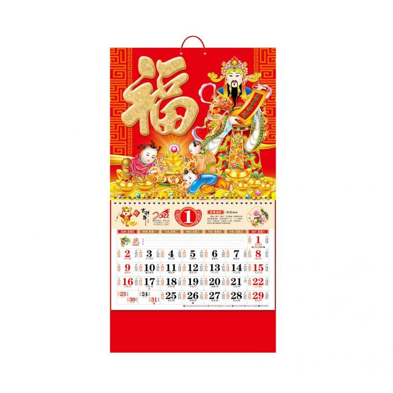 Calendario colgante de alta calidad, respetuoso con el medio ambiente, sin decoloración, para el hogar, calendario tradicional