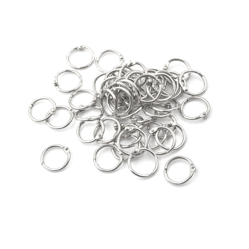 50 Teile/los Grundnahrungsmittel Buch Binder 20mm Äußere Durchmesser Lose Blatt Ring Keychain Sicherungsring Ring