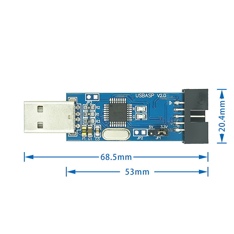 USBASP-programador USBISP AVR, USB, ASP, USB, ISP, ATMEGA8, ATMEGA128, compatible con Win7, 64K