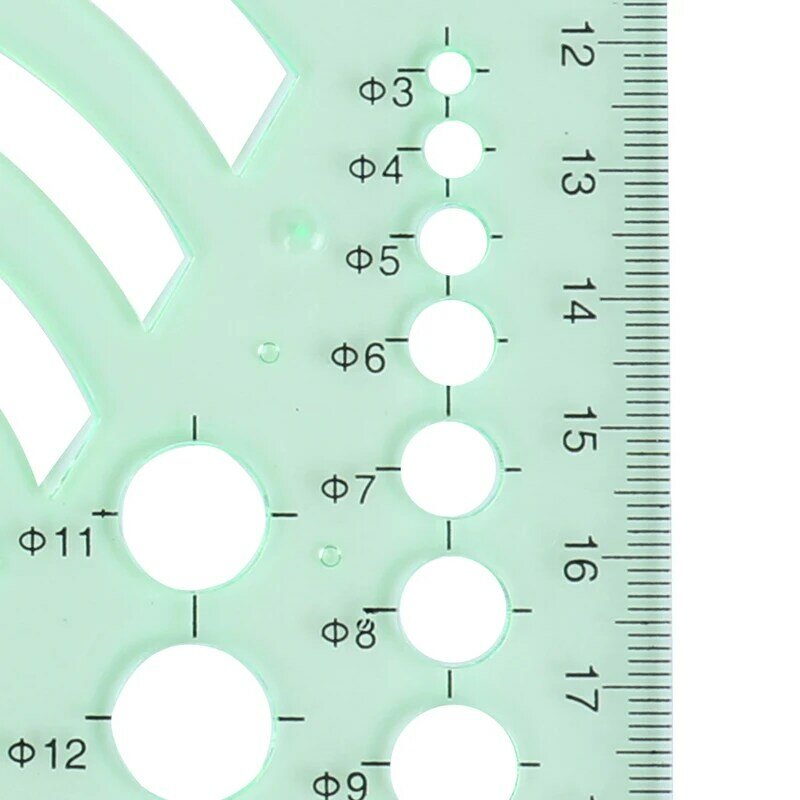 Новый зеленый пластиковый студенческий прямоугольник форма Рисунок Круг шаблон Геометрическая линейка