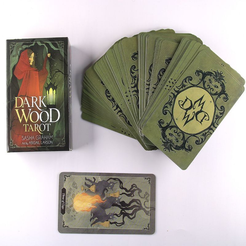 Hot-Selling High-Definition Tarot Card Factory Made High-Quality Full English Party Divination Game -Dark Wood Tarot