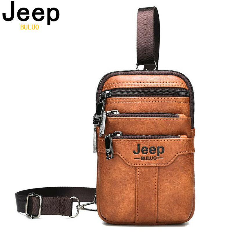 Jeepbuluo Mannen Crossbody Tas Kleine Multifunctionele Sling Borst Bag Benen Taille Tas Voor Man Nieuwe Mode Mini Casual daypacks Unisex