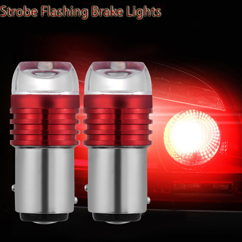Hot Sale 2PCS Bulbs For Car Tail Brake Lights Auto Turn Signal Lamp Bulb Red 1157 BAY15D P21/5W Strobe Flashing LED Projector