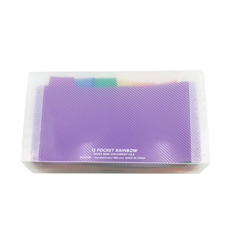 Cartella per File A6 in plastica ad alta capacità 13 tasche cartella per documenti in carta borsa per organo cartella per ufficio cartella per File arcobaleno colorato A6
