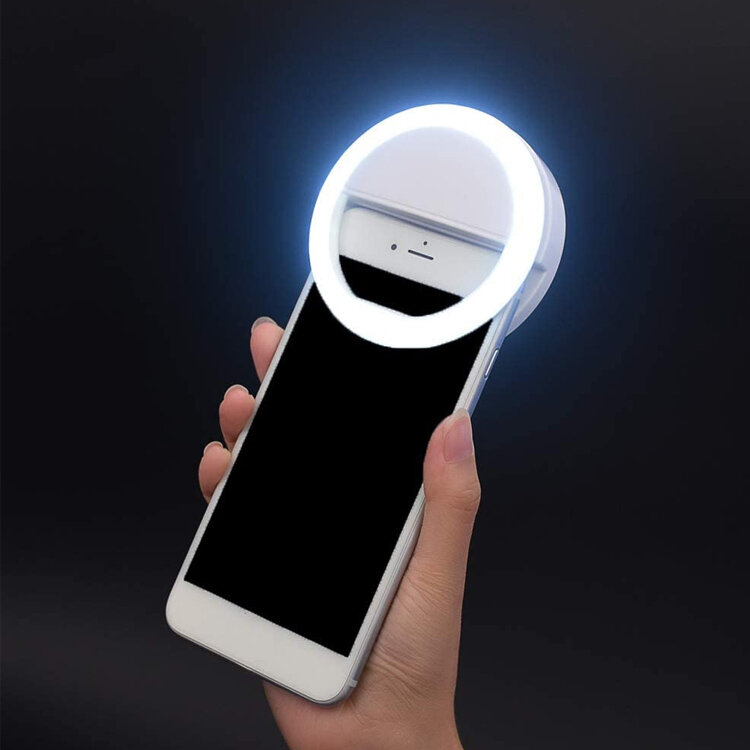 Mới Nhất Điện Thoại Di Động Đèn LED Selfie Vòng Sáng 3 Cấp Độ Sáng Trang Điểm Mini Điện Thoại USB Sạc Đèn LED Selfie lấp Đầy Ánh Sáng