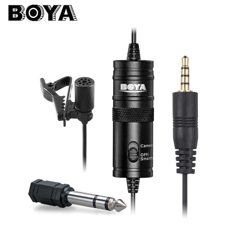 Конденсаторный микрофон BOYA, студийный, с зажимом, для смартфона, iPhone, Android, DSLR, видеокамеры