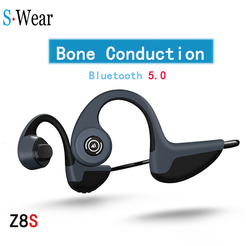 S Wear Z8 Bone Conduction Earphone com microfone, fones de ouvido sem fio, handsfree headsets, Bluetooth 5.0, esporte ao ar livre