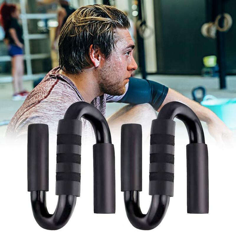 Carbon Steel 1 Pair Universal Home Fitness Push Up Handles S-Type Push Up Handles Waterproof   for Training