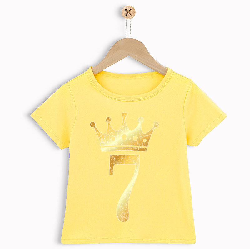 소녀/소년을위한 t-셔츠 귀여운 어린이 생일 의상 어린이를위한 1-7 세 생일 선물 의상 여름 키즈 tshirt 탑스