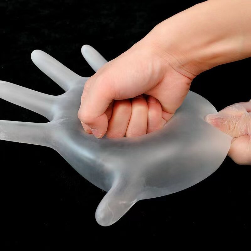 100PCS Disposable PVC Gloves Transparent Vinyl Gloves Food Grade Thickened Powder Free For Kitchen/Cleaning/Food/Baking/Beauty