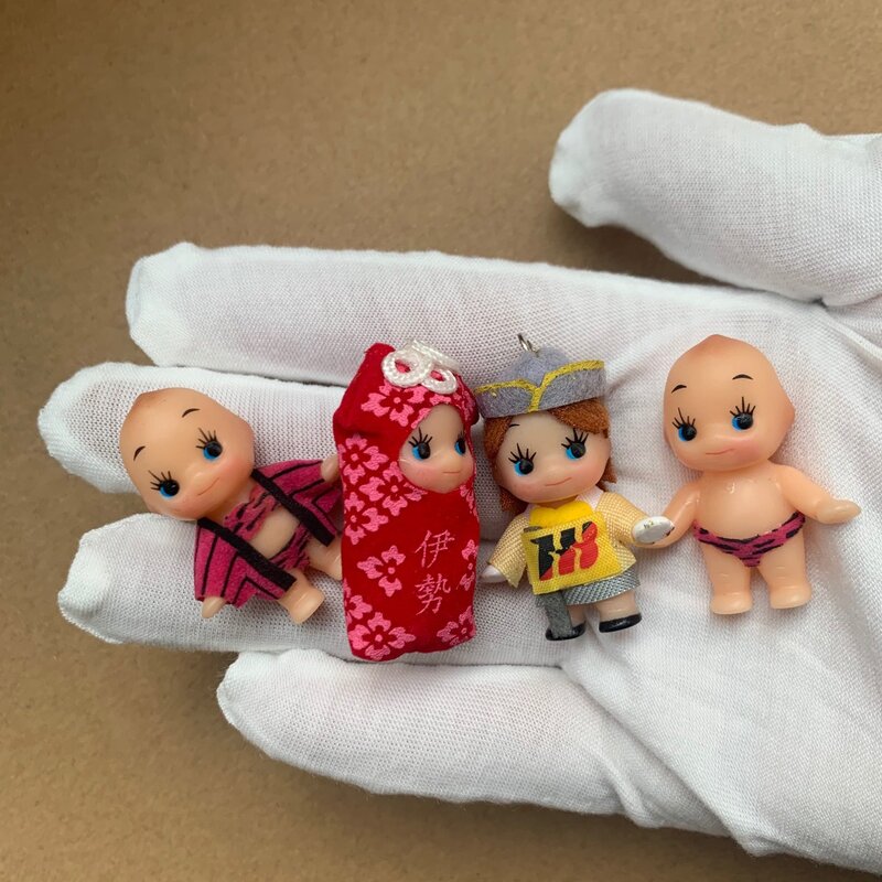 Mini muñeca de bebé regordeta de plástico, 4 Uds./lote, accesorios para manualidades DIY de Ángel, DO0101
