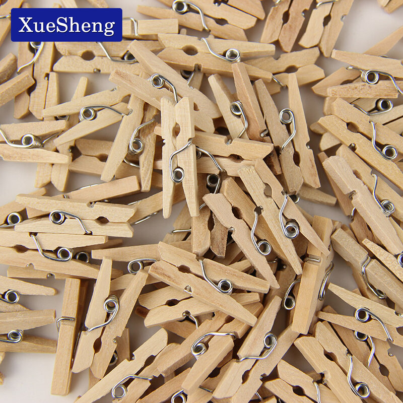90 PCS/Set Mini Wooden Natural Clip Pack of Small DIY Wedding Party Natural Clips Office Supplies