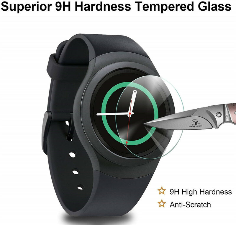Película de vidrio templado para reloj Samsung Gear S2 R720, película protectora transparente HD anticaída a prueba de explosiones