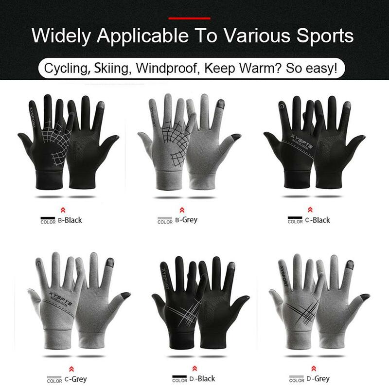 Men Winter Warm Touchscreen Gloves Soft Plus Velvet Full Finger Mittens Female Anti Slip Outdoor Sports Cycling Skiing Gloves