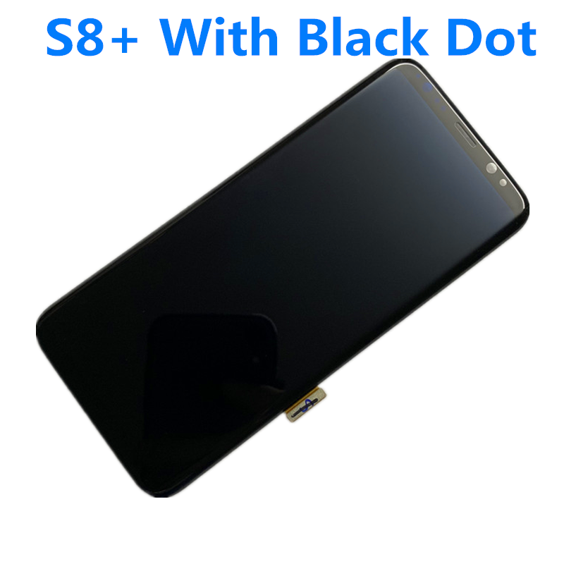AMOLED Asli dengan Bingkai untuk Samsung Galaxy S8 + PLUS G955A G955U G955F G955V Tampilan LCD Perakitan Layar Sentuh dengan Titik