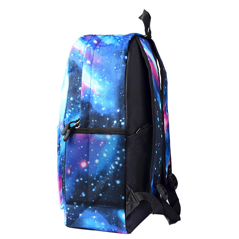 Mochila estrelada azul infantil, mochilas escolares para meninos com anime para adolescentes crianças