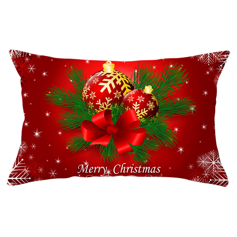 Red Christmas Tree Cushion Cover DIY Customized Throw Pillow Home Decorative Square Printing Pillowcase Sofa Cushion 30*50cm
