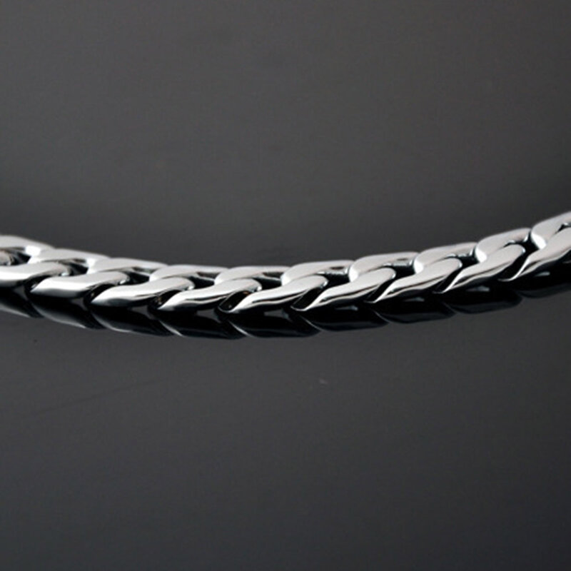 Collar de cadena trenzada para hombre, accesorio de joyería duradero, de plata, estilo hip hop, 925