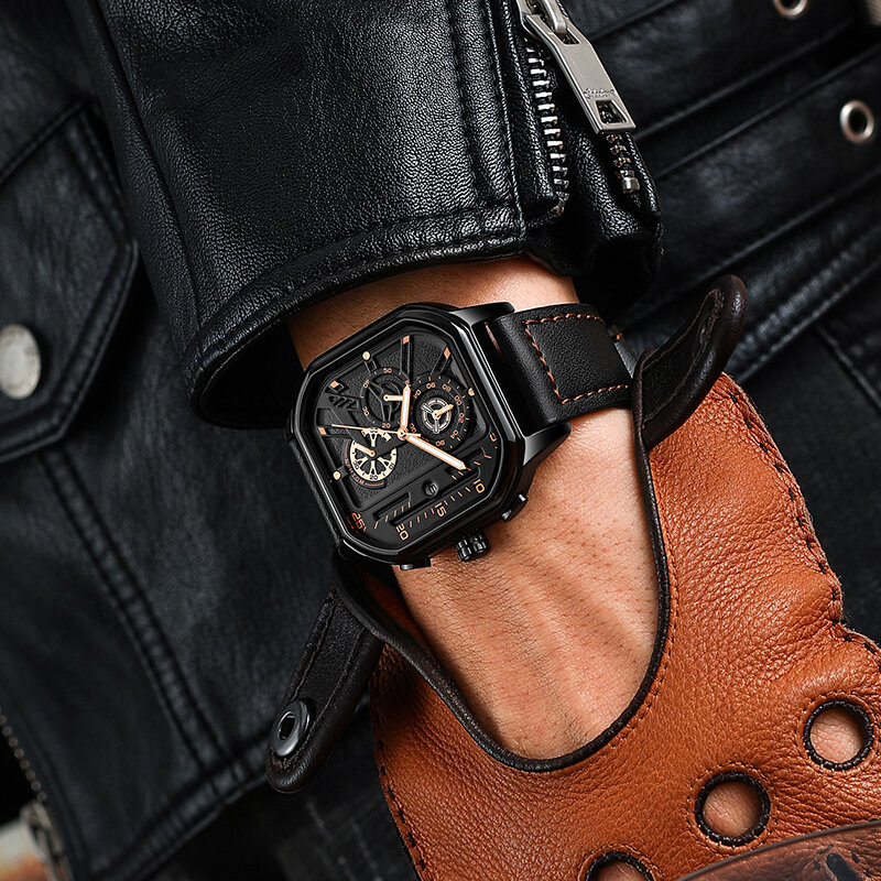 Męskie zegarki biznesowe luksusowa tarcza marki kwarcowy analogowy modny zegarek wodoodporny wojskowy mężczyźni zegar Reloj Hombre Relogio