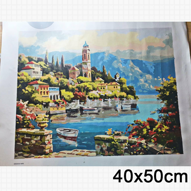 AZQSD Painting By Numbers DIY City Landscape Room Wall Art Unframed Oil Paint For Adults Home Decoration 50x40cm