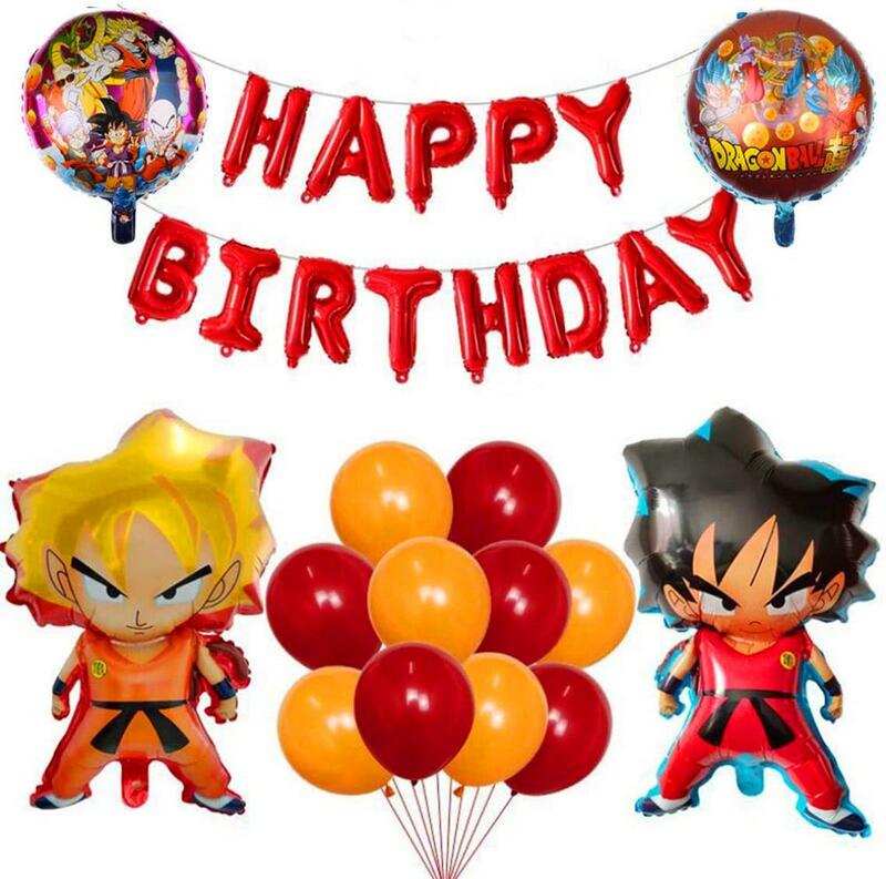 Cartoon Super Son Goku Design Boys Birthday Party Decorations Balloon Paper Cup Plate Baby Shower Disposable Tableware Supplies