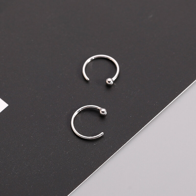 Anel de prata esterlina 925 yin ao feminino, anel redondo para orelha, design especial não principal