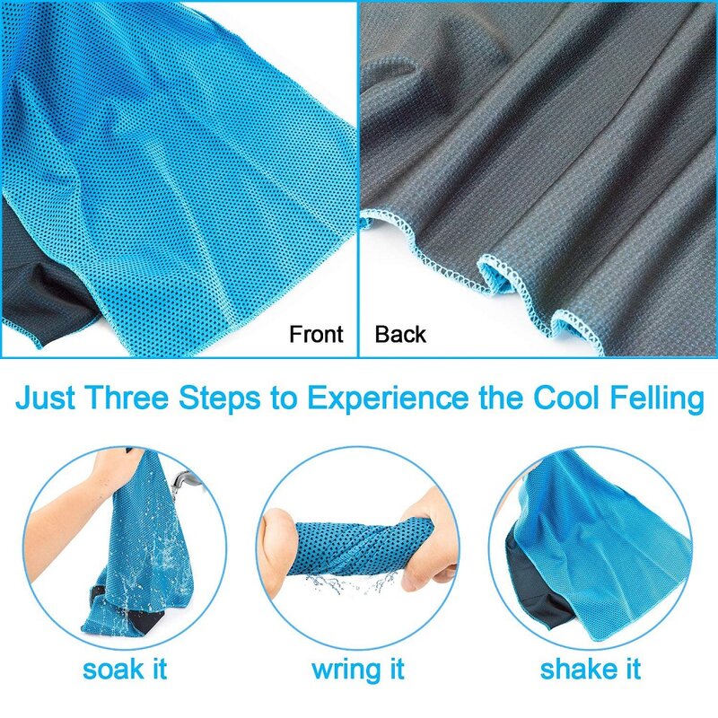 100x30cm toalha de resfriamento instantâneo fresco frio esportes microfibra toalha portátil secagem rápida yoga gym running toalha com silicone caso