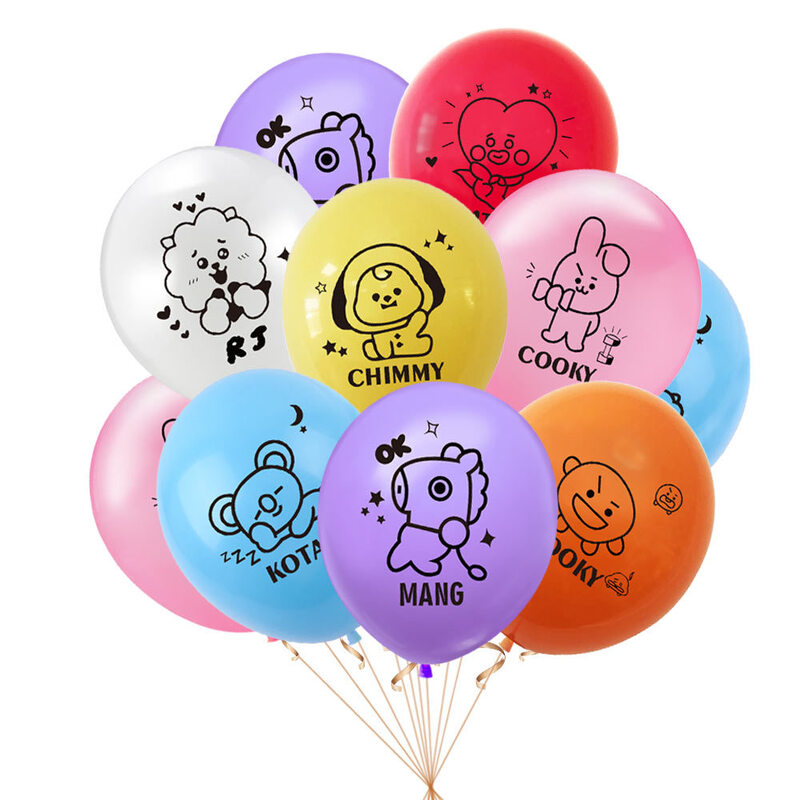 Kpop bangtan meninos festa de aniversário suprimentos inclui banner bolo topper cupcake toppers balão para a menina festa de aniversário decoração