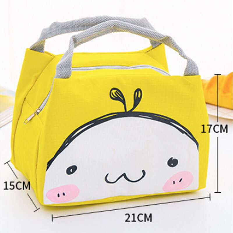 Cartoon zwierząt torba na Lunch termiczna torba na żywność kobiety dzieci Lunchbox piknik dostarcza izolowane torby termoizolacyjne 21*17*15cm