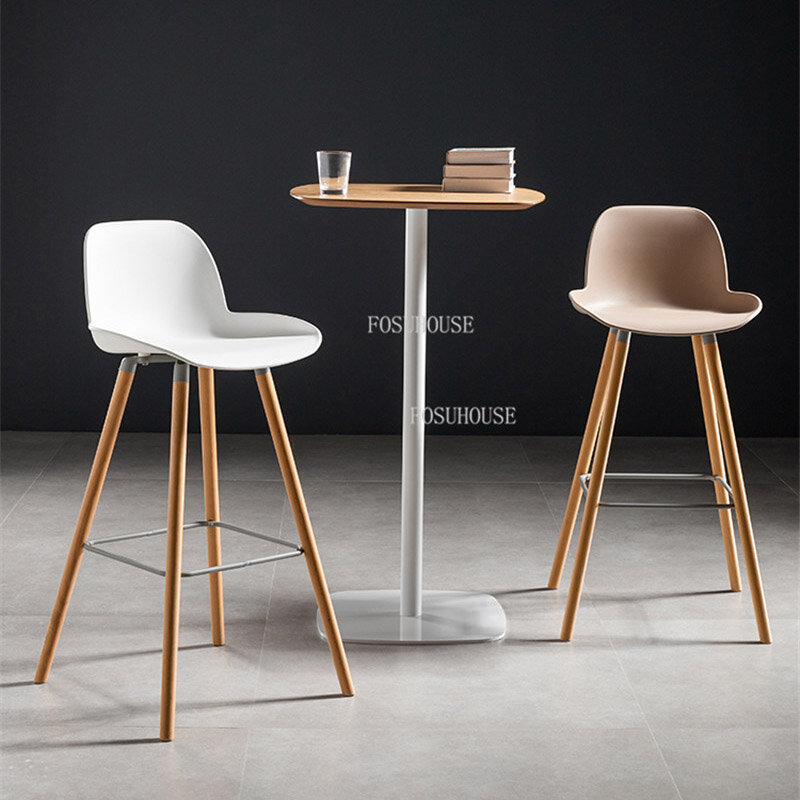 Nordic krzesło barowe wysokie stołki kreatywny dom stołek barowy nowoczesny minimalistyczny Ins krzesło barowe s z litego drewna stołki na wysokiej stopce do kuchni