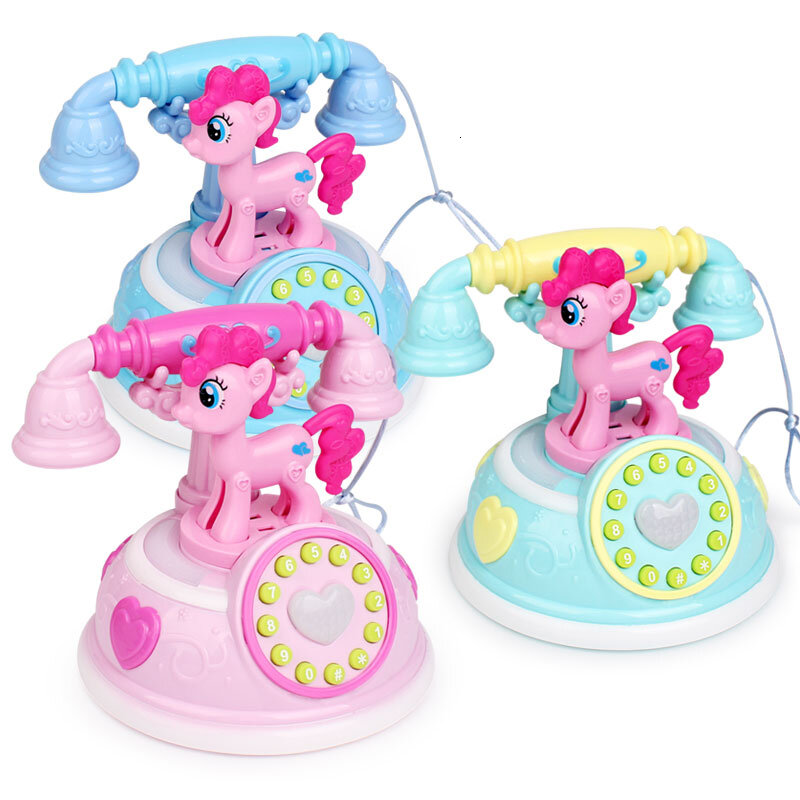 Retro Kinder Pferd Pony Telefon Spielzeug Frühen Bildung Geschichte Maschine Baby Mein Wenig Telefon Emulated Telefon Musical Spielzeug Für Kind