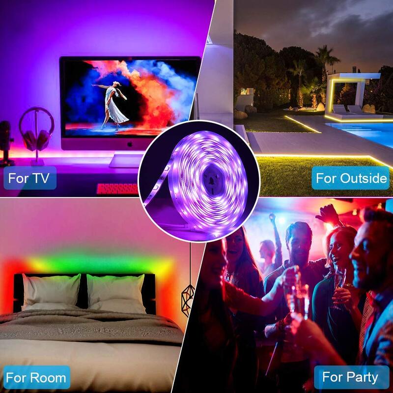 Goodland-Tira de luces LED RGB para habitación, cinta de 12V flexible de diodos para retroiluminación de televisor, 5050, 2835