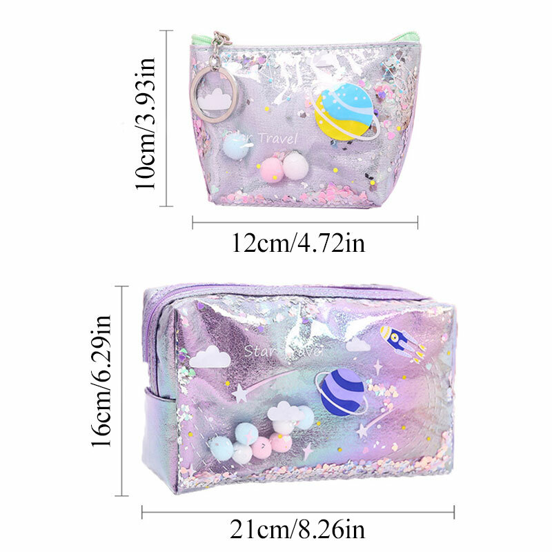 Cute Laser Cosmetic Bag Women Travel Makeup Bag Zipper Make Up Organizer Storage Pouch Case Multifunctional Toiletry Kit Bags