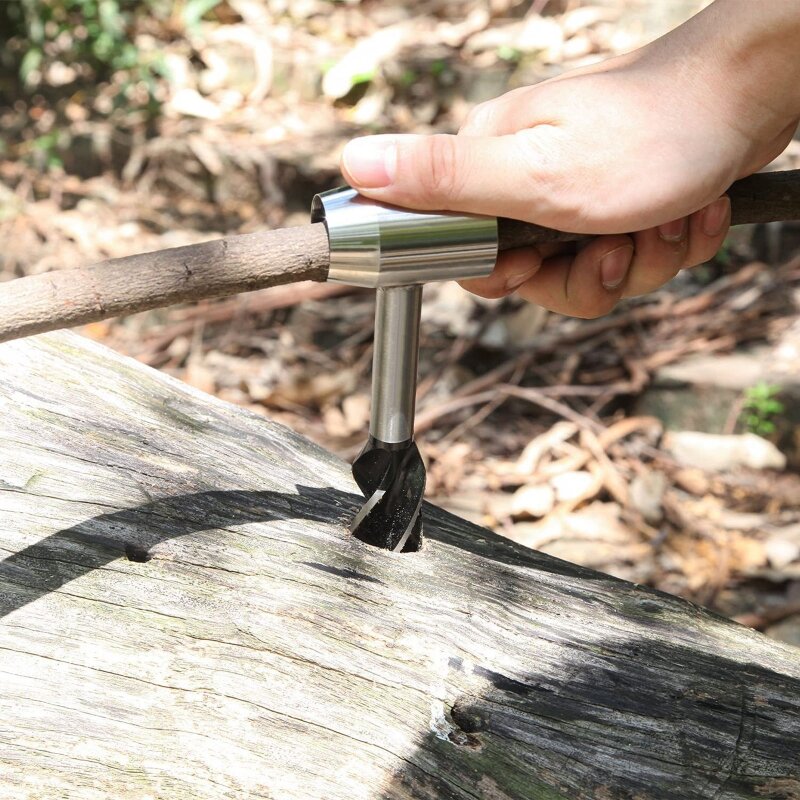 SUPOWER Hand Auger Wrench Multifunctional Survival Settlers Tool for Outdoor Sports Jungle Crafts Camping Bushcrafting Sturdy