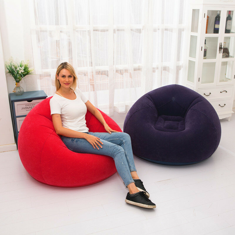 Sofá inflable de doble uso para interiores y exteriores, pequeño apartamento, individual, ocio y entretenimiento, taburete de dos colores, Tatami