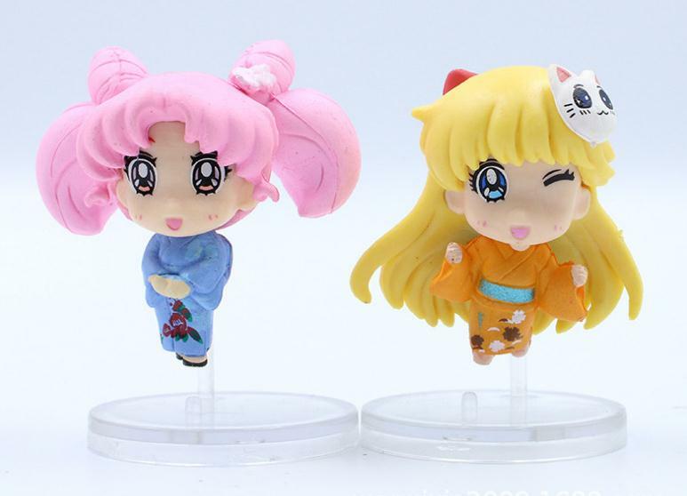 6 sztuk 4cm Kawaii mini księżyc gril lalki Anime miku Sakura figurki zabawki dziewczyny lalki pcv rysunek modele na prezent