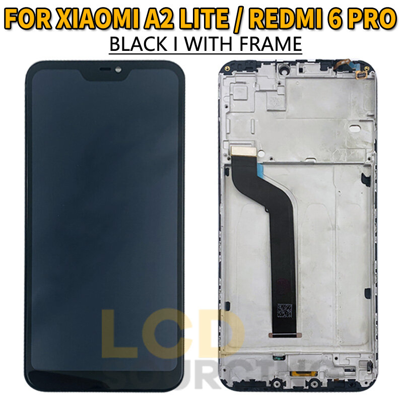 5.84" LCD For Xiaomi A2 Lite LCD Touch Screen Digitizer Assembly + Frame FOR Xiaomi Redmi 6 Pro Display Replace