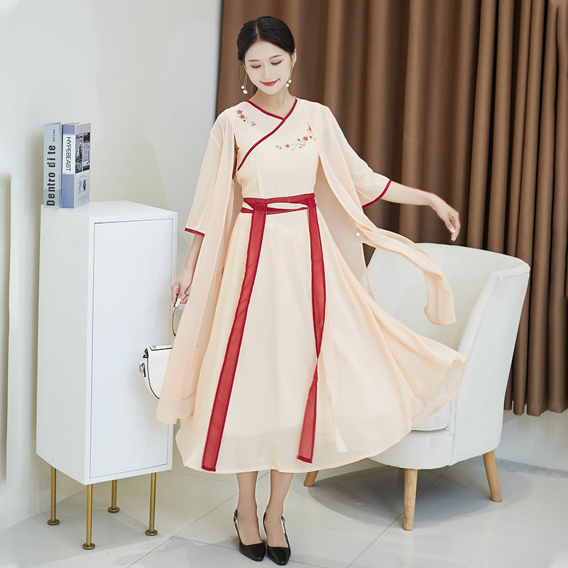 فستان نسائي شرقي موضة 2022 بنمط صيني أزياء هانفو خرافية عتيقة فستان للرقص ملابس يومية قديمة