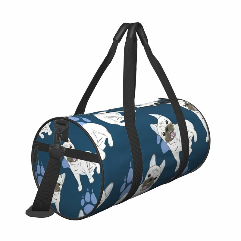 Bolsa de viagem bulldog e pegada, bolsa de ombro multifuncional para bagagem de mão, ilustração, duração do fim de semana, da moda, dropshipping